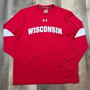 Under Armour Red Long Sleeve Wisconsin Tee